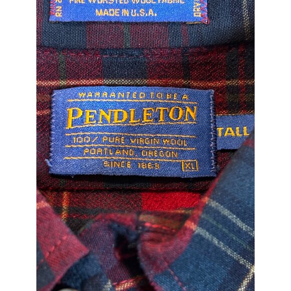 Pendleton Mens XL Plaid Button-Down Shirt  100% Pure Virgin Wool  Made In USA - Picture 6 of 14